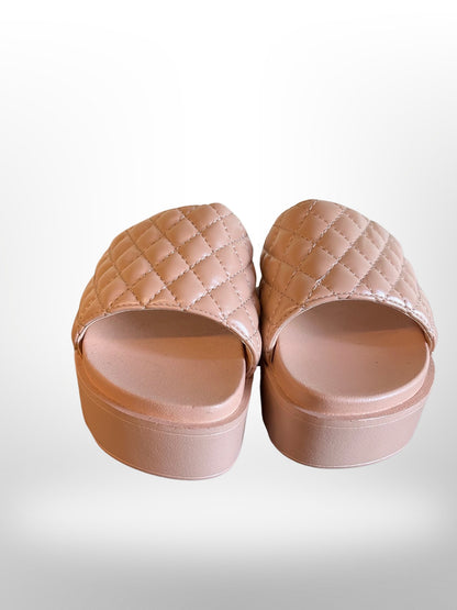 Quilted Platform Slide Sandal