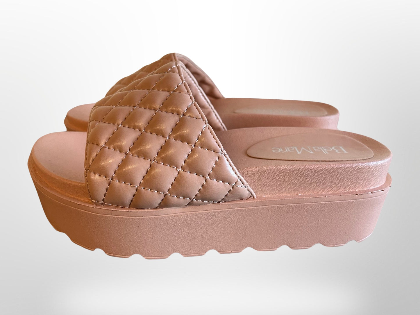 Quilted Platform Slide Sandal