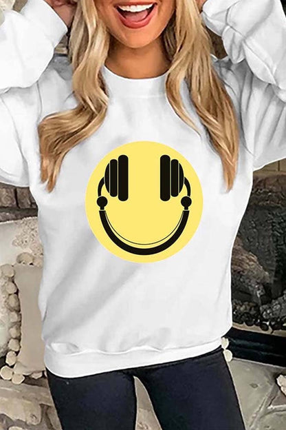 Happy beats smiling face crewneck sweatshirt