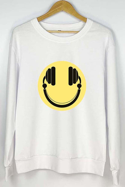 Happy beats smiling face crewneck sweatshirt