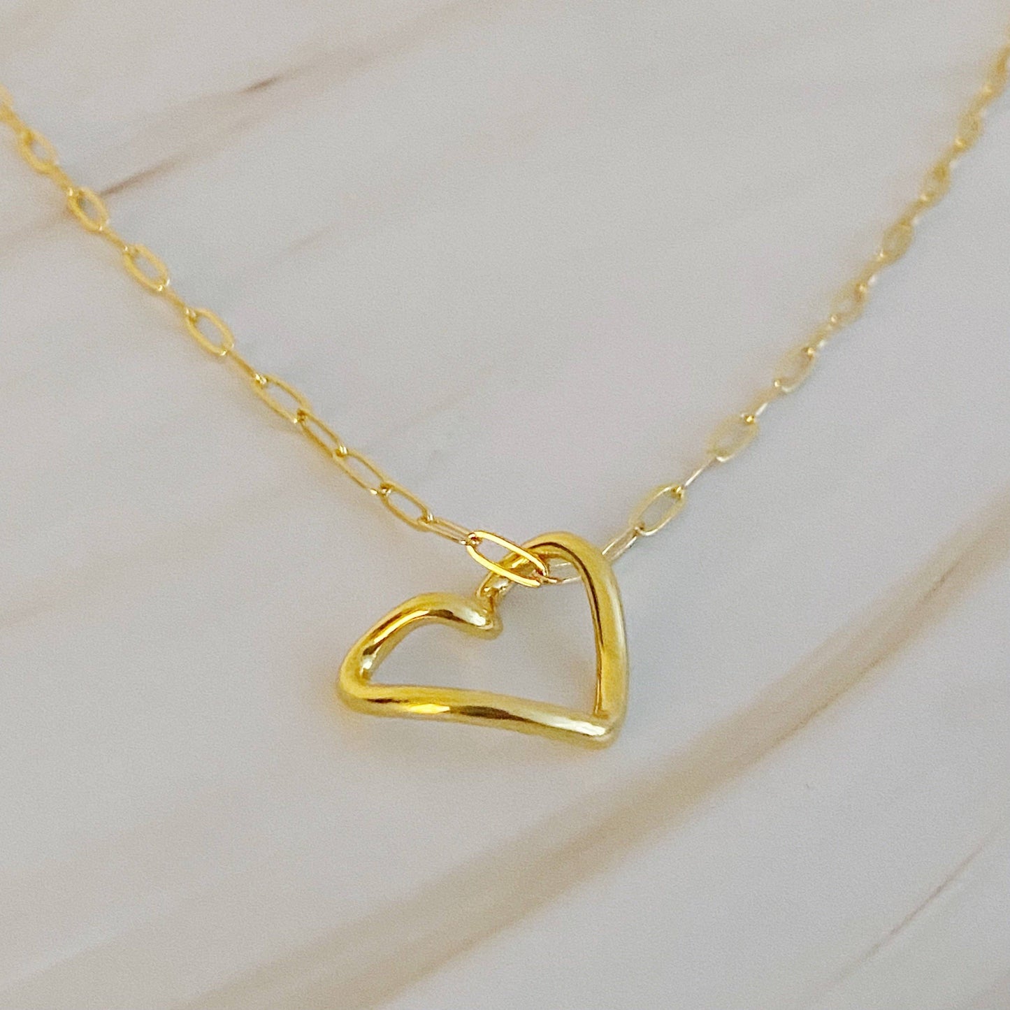 Heart and chain necklace