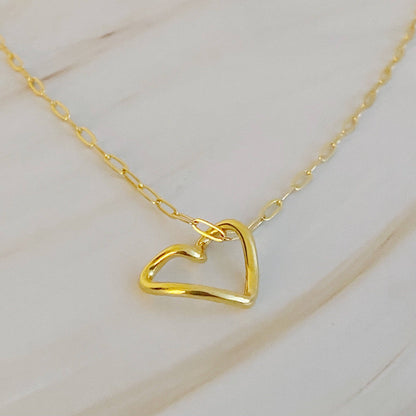 Heart and chain necklace