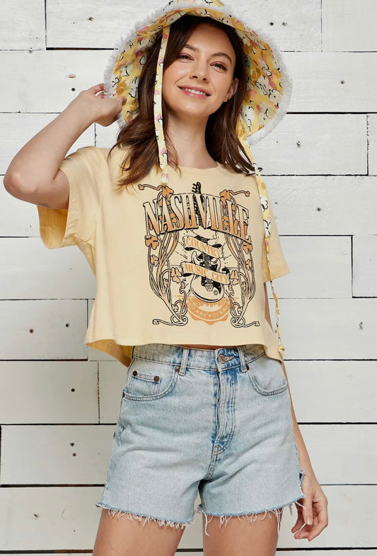 Nashville music city crop tee